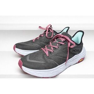 HOKA Anacapa 2 Freedom Womens 10B Trail Shoes Gray Pink Vibram Hiking